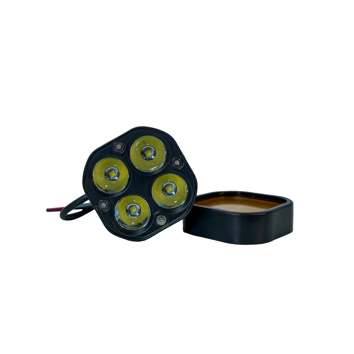 4 LED Square Fog Light with Yellow Lens (2 Pieces)