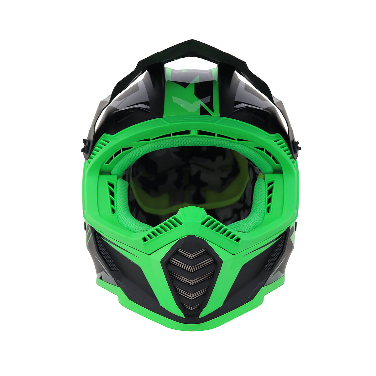 LS2 MOTOCROSS MX 437 GREEN BLACK