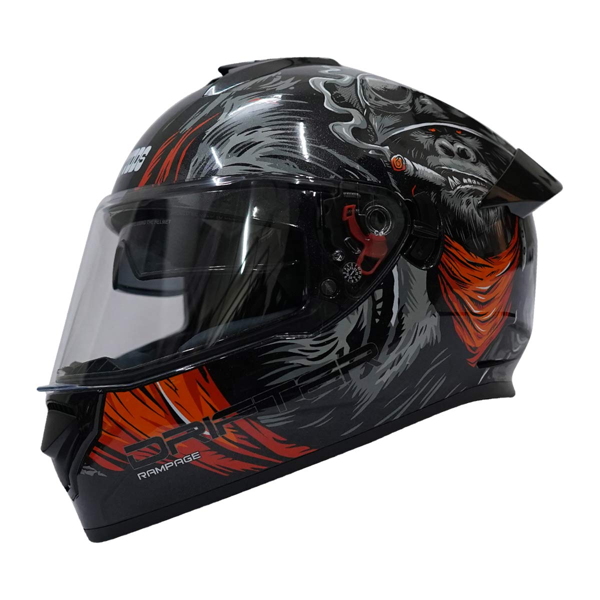 STUDDS DRIFTER D3 DECOR BLACK ORANGE MOTOHAWK