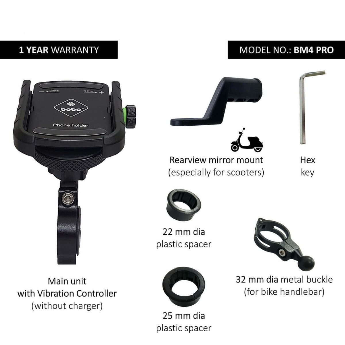 BOBO BM4 PRO Jaw-Grip Bike Mobile Holder