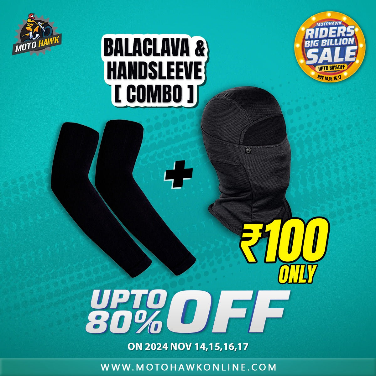 Balaclava Face Mask & Arm Sleeves - Combo